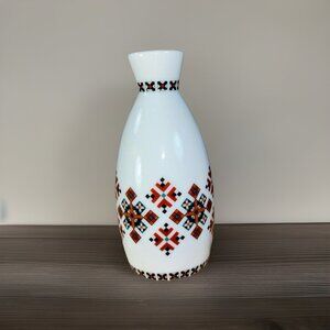 Vintage Ukrainian Art quilt design Bud Vase By Marusia 5” T European Porcelain